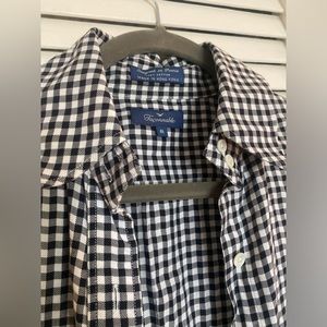 Women’s Faconnable Black and White Checkered Button Down Size M